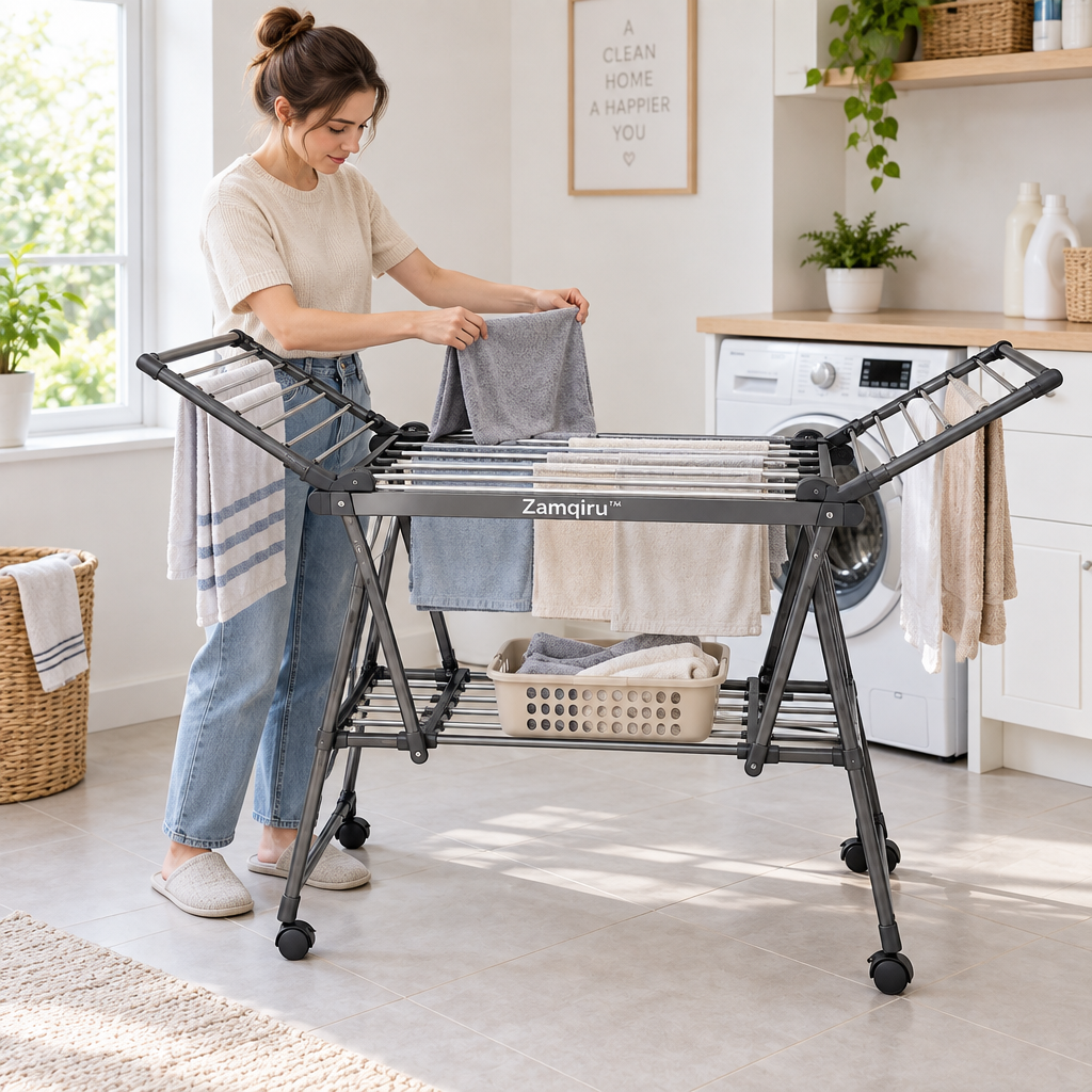 Foldable Freestanding Clothes Drying Rack main image 4
