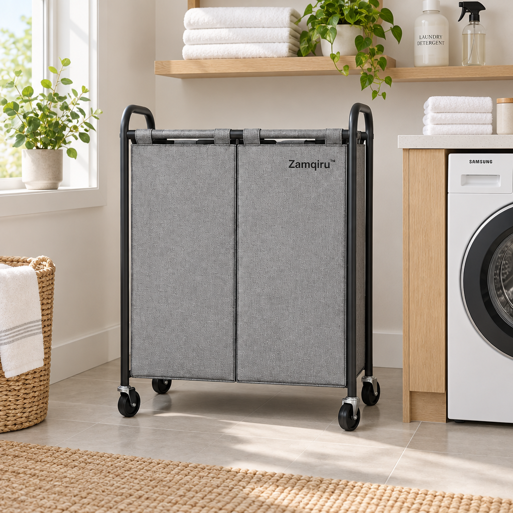 Two-Compartment Sorting Laundry Hamper main image 2