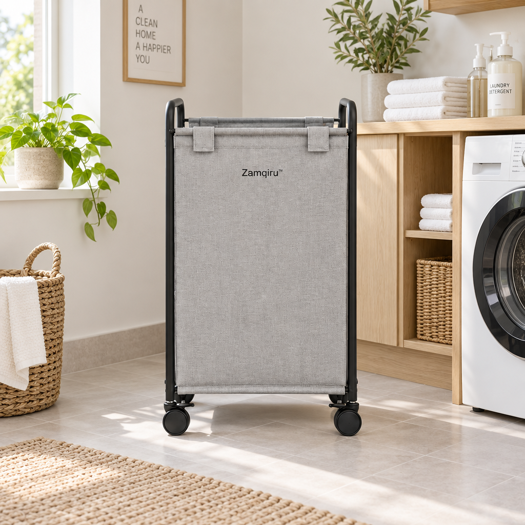 Rolling Mobile Laundry Basket main image 2