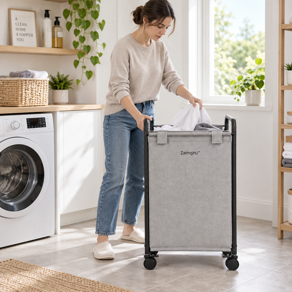 Rolling Mobile Laundry Basket main image 4