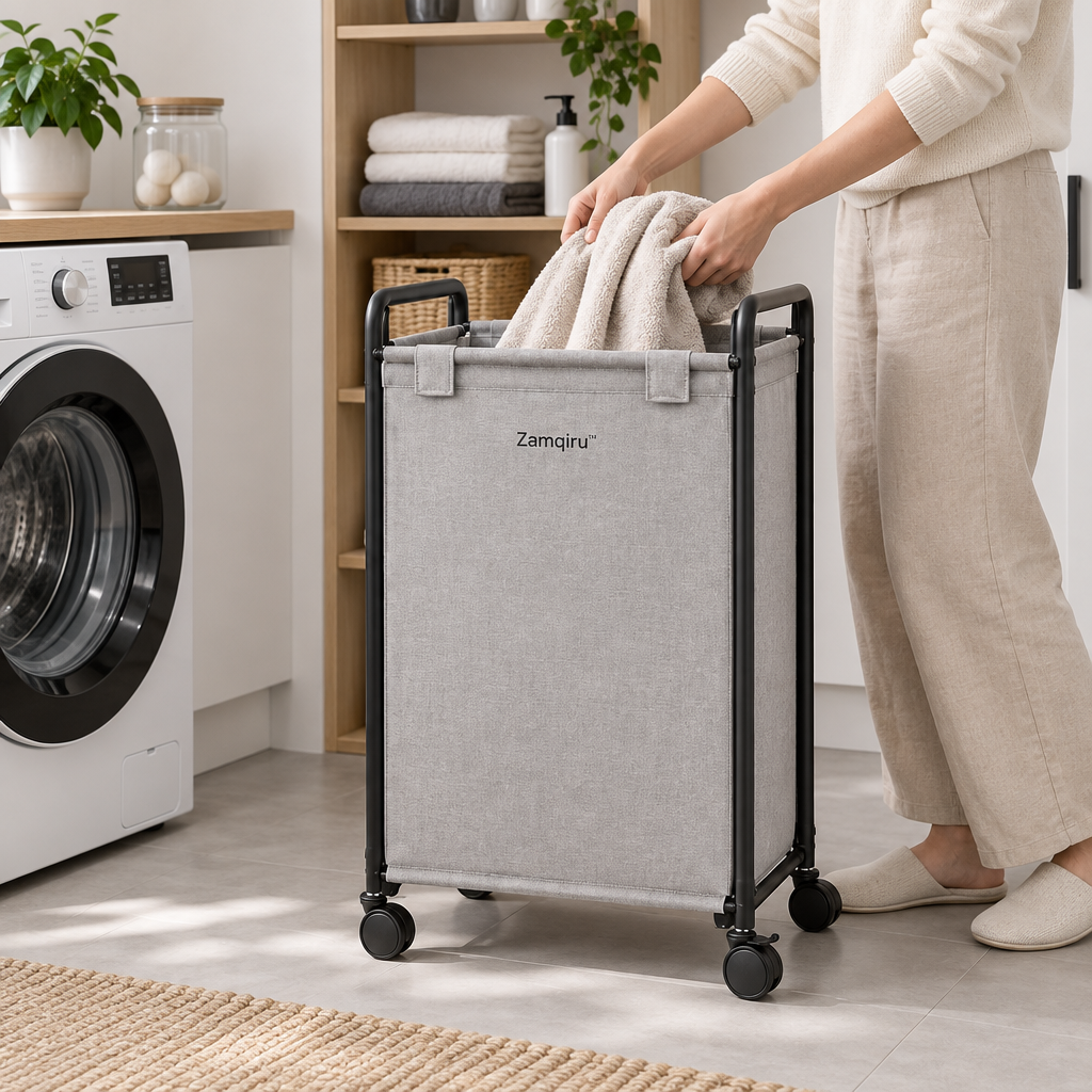 Rolling Mobile Laundry Basket main image 5