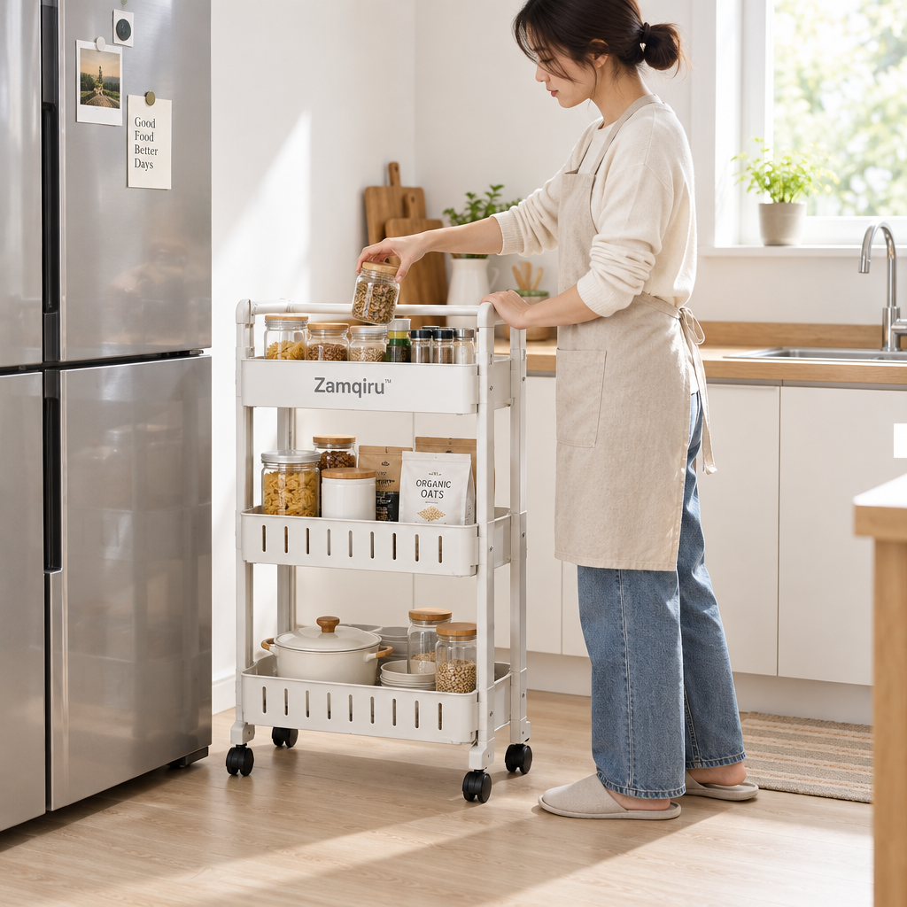 Retractable Washing Machine Storage Rack main image 4