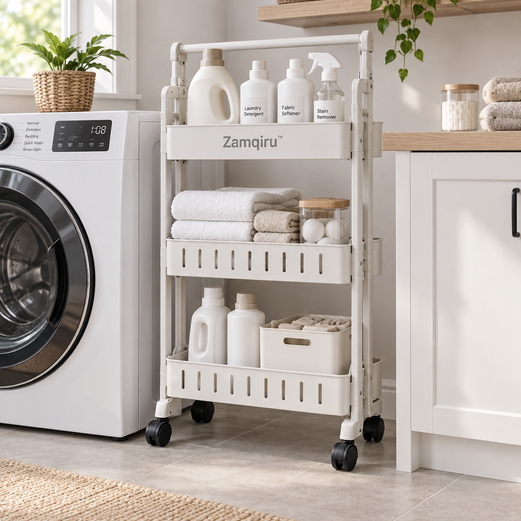 Retractable Washing Machine Storage Rack main image 5
